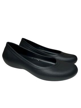 Crocs At Work Iconic Comfort Black slip-resistant lightweight Slip On Flats 9